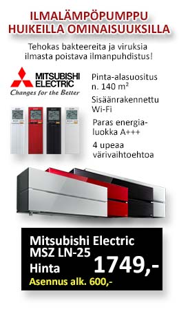 Ilmalämpöpumppu Mitsubishi Electric MSZ-LN25 neljällä upealla värivaihtoehdolla ja innovatiivisilla toiminnoilla