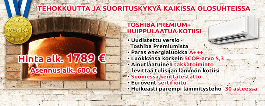 Ilmalämpöpumppu Toshiba Premium+